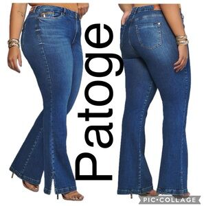 (N5) Patogê Women's Mid Rise Curvy Flare Jeans (G3) CL38168,Size 42 Brazil/8 USA